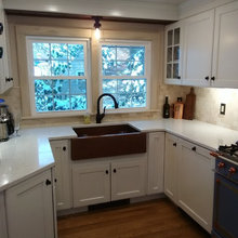 Traditional Kitchen with Blue La Cornue Stove