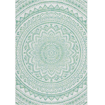 CY8734-55712 Rug Ivory, Green, 6'7" Round