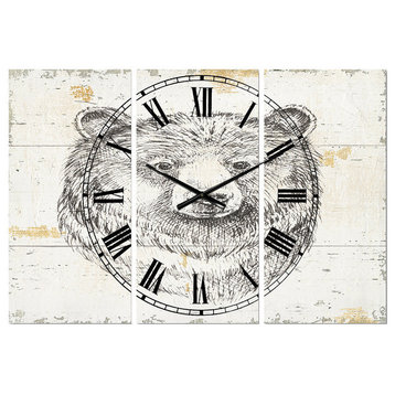 Bear Wild and Beautiful Iv Traditional Multipanel Metal Clock