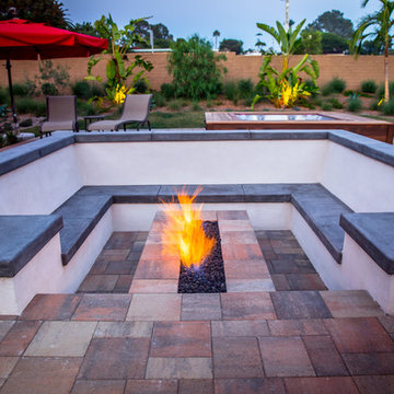 Sunken Fire Pit - Coastal Contemporary Design In Encinitas