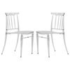 Leisuremod Spindle Modern Dining Chair, Clear, Set of 2
