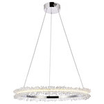 Elegant Lighting - Laurel Pendant in Chrome with Clear Royal Cut Crystal - When you want dramatic  modern lighting for your home � but aren�t sure about the shape of the fixture � look into the Laurel collection. Featuring a round metal ring with radiating crystal balls attached at the ends all of which blend to create impressive visual effects.&nbsp