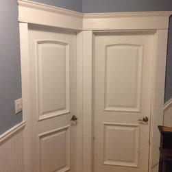 30" x 80" 2 Panel Arched Top White Primed Door with Raised Moulding (1-3/4") - Interior Doors