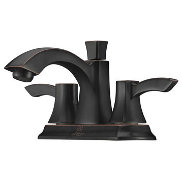 ANZZI Vista Series 4 in. Centerset 2-Handle Mid-Arc Bathroom Faucet, Oil Rubbed