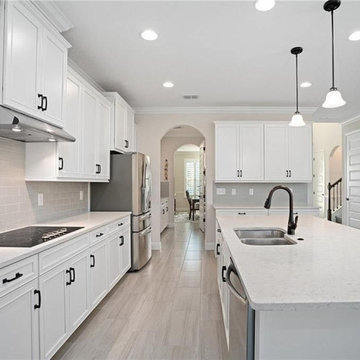 Cascading Platforms with Clean White Theme, Kitchen Upgrade in Los Angeles CA
