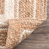 Jute Braided Border Area Rug, Off White, 5'x8'oval