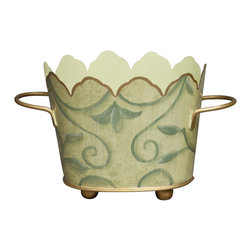 Elegant Green Oval Cachepots - Indoor Pots And Planters