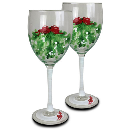 Mistletoe Wine, Set of 2