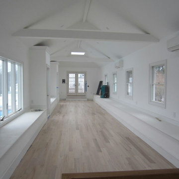 WATER MILL:  4" RED OAK INSTALLED AND PICKLED - 3 COATS BONA TRAFFIC SATIN