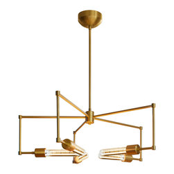 Boomer Chandelier in Brushed Brass - Ceiling Lighting
