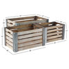 Farmhouse Rectangular Slatted Design Wooden Crate Planter Boxes, 3-Piece Set