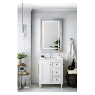 James Martin Copper Cove Encore 86 Double Vanity Set Silver Gray with Makeup Table 3 cm Arctic Fall Solid Surface Top