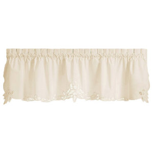 Battenburg Lace Ecru Kitchen Curtain - Traditional - Valances - by ...