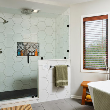 Double Bathroom Remodel in Blaine Removes Jacuzzi