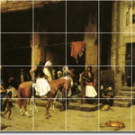 Picture-Tiles.com - Lawrence Alma-Tadema Historical Painting Ceramic Tile Mural #77, 72"x48" - Mural Title: A Street Scene In Cairo