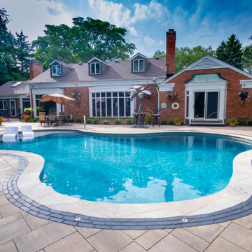 Oswego, IL Freeform Pool and Hot Tub