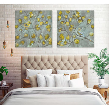 "Forsythia Sun Diptych" Canvas Wall Art by Cathy Walters