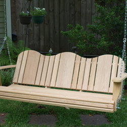 Classic Adirondack Cypress Porch Swing - Porch Swings