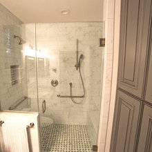 Bathrooms with White Marble