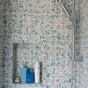 Vetrazzo Floating Blue Mosaic Tiles