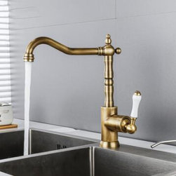 Antique Kitchen Faucets Brass Rotatable Single Handle Mixer Kitchen Faucet F0258A - Kitchen Faucets
