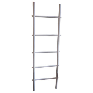 6' Bamboo Ladder Rack, White