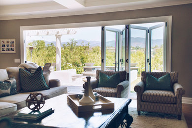 Trendy living room photo in Orange County