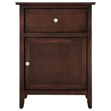 Lzzy 1-Drawer Nightstand (25 in. H x 19 in. W x 15 in. D), Cappuccino