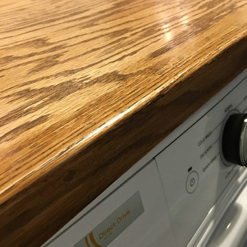 Custom Wood Counter: Modern Farmhouse Laundry Room Makeover