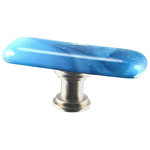Glass Storm Studios - Marine Handmade Glass, Oblong Knob - Swirling combinations of gray and blue like the deep ocean. All our products are handmade to order. Variations in color and pattern are part of their charm. Important: Do not use an electric drill or electric screwdriver.