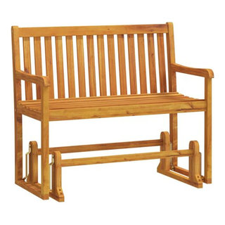 vidaXL Swing Bench Brown Solid acacia wood 43.3 in Swing Bench ...