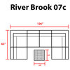 kathy ireland River Brook 7 Piece Wicker Patio Furniture Set, Truffle