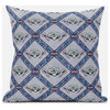 Amrita Sen Suede Pillow With Gray Sea Blue Pink Finish CAPL475FSDS-BL-18x18
