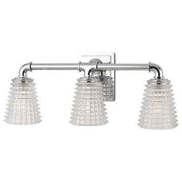 Westbrook 3-Light Bath and Vanity With Clear Glass, Polished Chrome