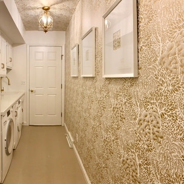 Gold & White Laundry Room