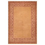 Bareens Designer Rugs - Eclectic Ziegler Satchel Green Ivory Hand-Knotted Wool Rug - 8'11'' x 10'2'' - Enhance the ambiance of your home with this magnificent Persian-influenced Turkish hand-knotted rug made by skilled artisans capable of creating the most exceptional vegetable dyes and hand-spun wool. This exquisite handmade rug is a one-of-a-kind  Kafkaz, otherwise identified as Chobi, Chobi Peshawar, Oushak, or Ziegler rug. These handmade rugs are crafted in Pakistan utilizing superior-quality wool imported from Australia, New Zealand, and Korea in two types of weaves: the Persian weave and the Mori weave. This rug is meticulously crafted by hand using the finest natural vegetable dyes extracted from local plants. The artisans use a blend of hand-spun local and fine merino wool, resulting in a rug with a compelling texture, higher lanolin content, and longer staple. The artisans occasionally incorporate natural or artificial silk into the pile to enhance specific motifs. The finished product is an awe-inspiring execution of flawless design and an understated palette that exudes elegance.