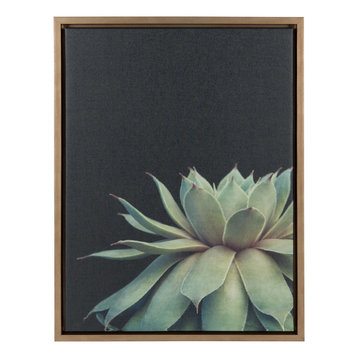 "Sylvie Succulent" Canvas Wall Art With Gold Frame, 18"x24"