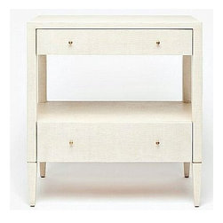 Conrad Double Nightstand - Off-White Raffia - Clayton Gray Home - Serving Dishes And Platters