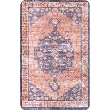 nuLOOM Vintage Persian Kitchen or Laundry Comfort Mat, Blue 20" x 36"