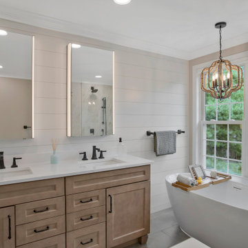 Transitional Primary Bathroom Design Cockeysville, MD