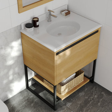 Laviva 313SMR-30CO-PW Alto 30 - California White Oak Vanity Cabinet + Pure White