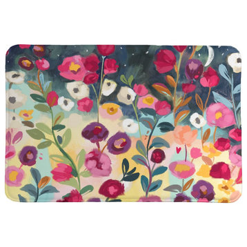 Floral Party Midnight Memory Foam Rug, 2'x3'