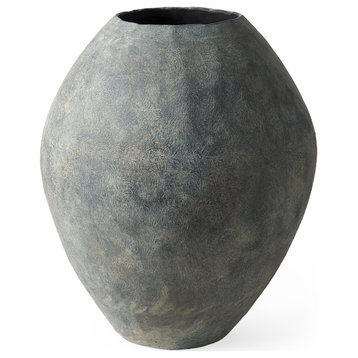 Gobi 23Lx28H Large Gray Ceramic Oval Vase