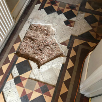 Rebuilding and Restoring a Victorian Tiled Hallway Floor in Haringey N22