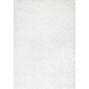 nuLOOM Marleen Contemporary Shag Area Rug, White, 6'7"x9'