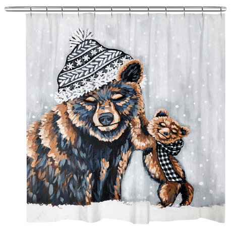 Bear Snow Day Shower Curtain