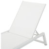 GDF Studio Mesa Outdoor Chaise Lounge With Aluminum Frame, White Mesh/White, Set of 4