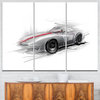 "Silver Formula One Car" Digital Car Canvas Print, 3 Panels, 36"x28"