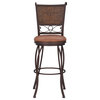 Home Square Stamped Back 30" Metal Bar Stool in Bronze - Set of 3