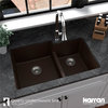 Karran 32" Undermount Large/Small Bowl Quartz Kitchen Sink, Brown